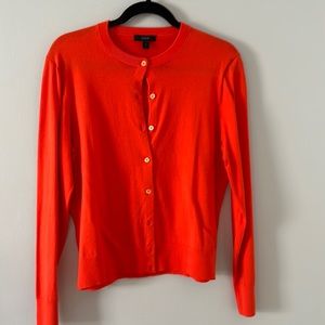 J Crew cotton cardigan bright orange size XL